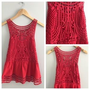 Red Crochet Top
